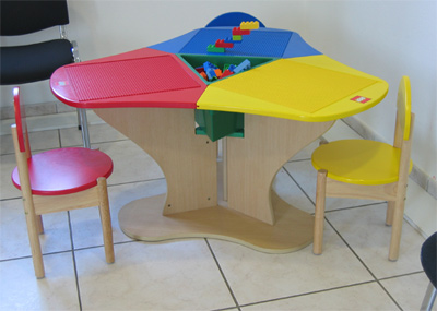 table-lego 3 places enfants lego